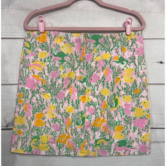Lilly Pulitzer Size 10 Skirt Pink With Fish Print Preppy EUC Adorable! - Picture 3 of 3